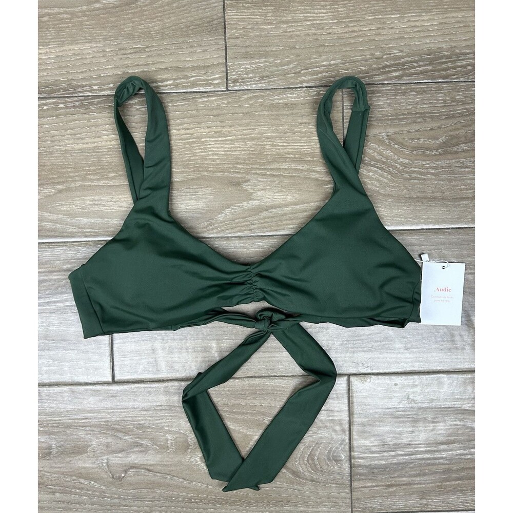 Andie Olive Green Tie-Back Bikini Top